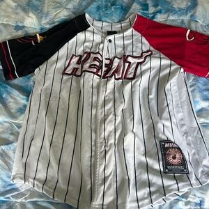 NBA Miami Heat Striped Jersey - Black, Red, White